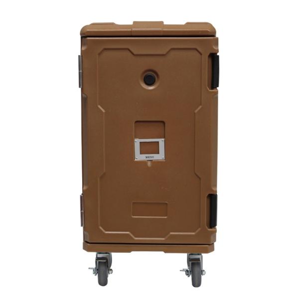 Full Size Safe Food Pan Carrier Heated 4 Layers Coffee Color