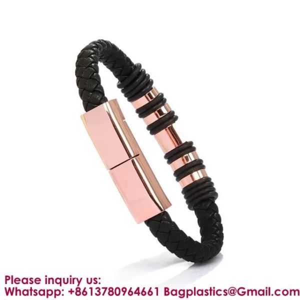 USB C To USB C Short Charging Cable 7.9in Portable Fashion Fast Bracelet Charger Wrist Data Transfer Cord For IOS Huawei Samsung Galaxy LG Android
