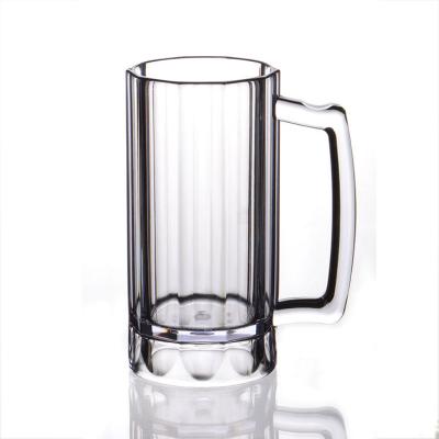 470ml SAN Plastic Beer Glasses 16Oz Customizable Plastic Beer Mug With Handle