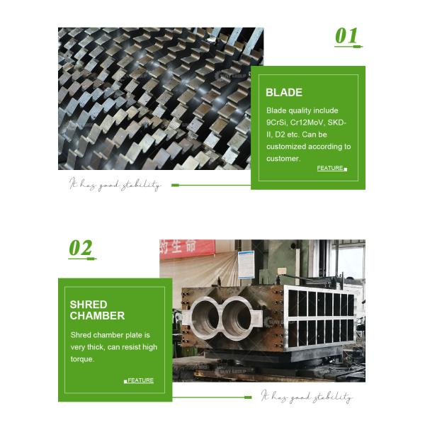 3300 кг вес двойной валы дробилка для вертикального металлолома стальной металлолома