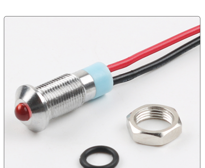 HongYe HY-6MM-DDZ High Brightness 6MM LED Metal Indicator Light IP65 Waterproof Industrial Use Signal Panel Lamp 6V 12V 220V