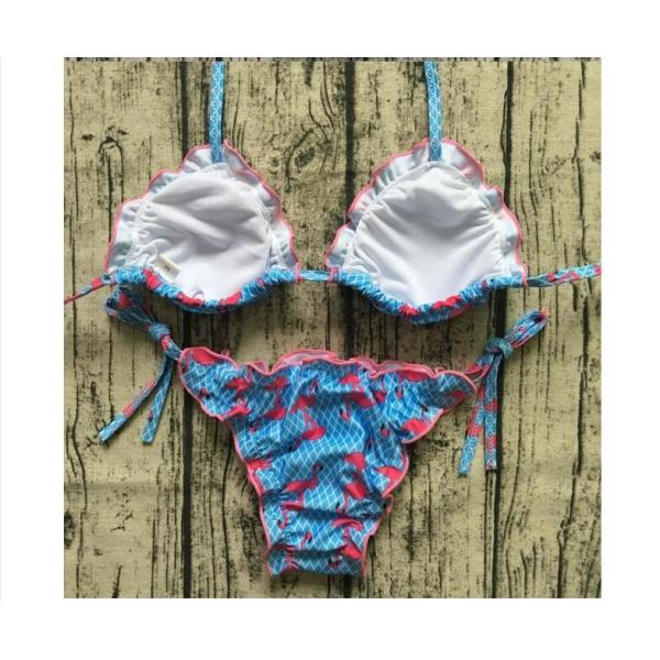 Swimwear button 2018 Sexy Bikinis women swimsuit brazilian woman Bandeau Push up Vintage Bikini Set Biquini beachwear
