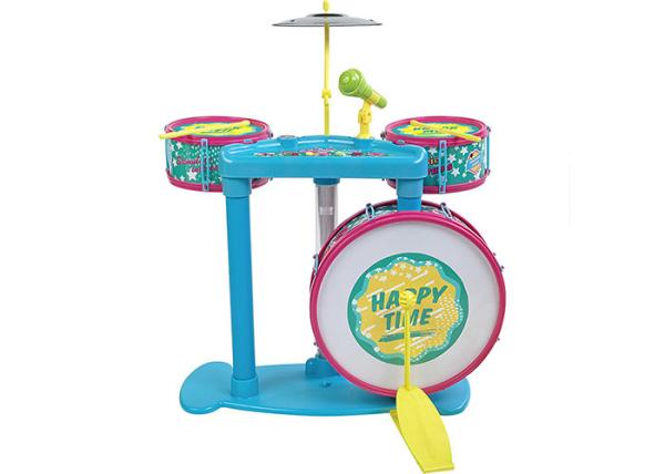 Colorful Kids Musical Instrument Toys Jazz Drums With Cymbal And Microphone