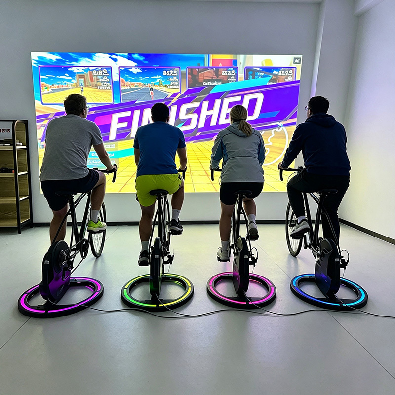 Interactive Exercise Bike with 3500 Lumens Gamified Cycling Projection System Featuring 3 Game Modes and Ultra-Low Latency Tracking