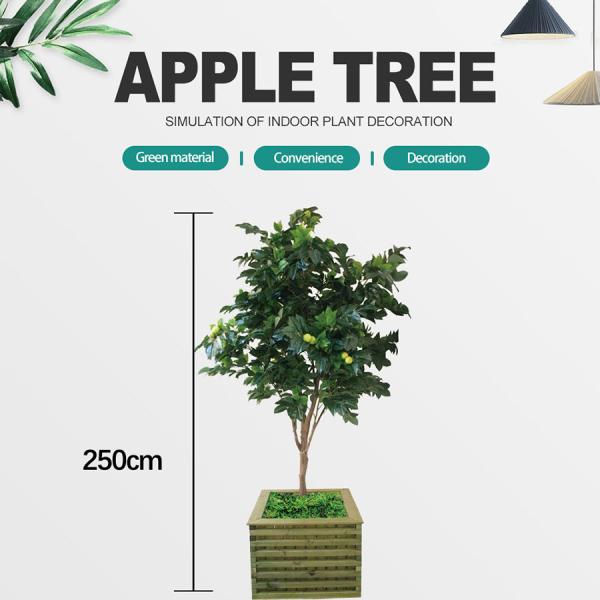 Fabric Material Plastic Artificial Apple Tree Outside Home Decoration