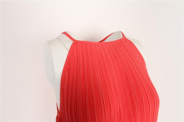 100% Polyester Utility Gilet Vest Red Ladies Sleeveless Tops