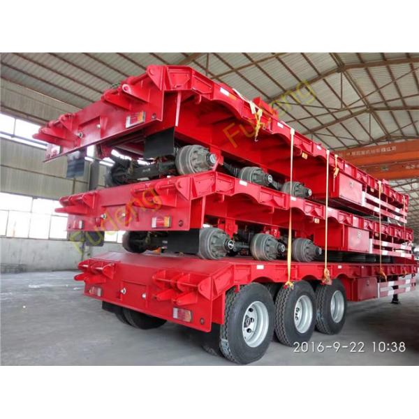 Three Axles 80000 Kilograms Low Bed Semi Trailer Mechanical / Air Suspension