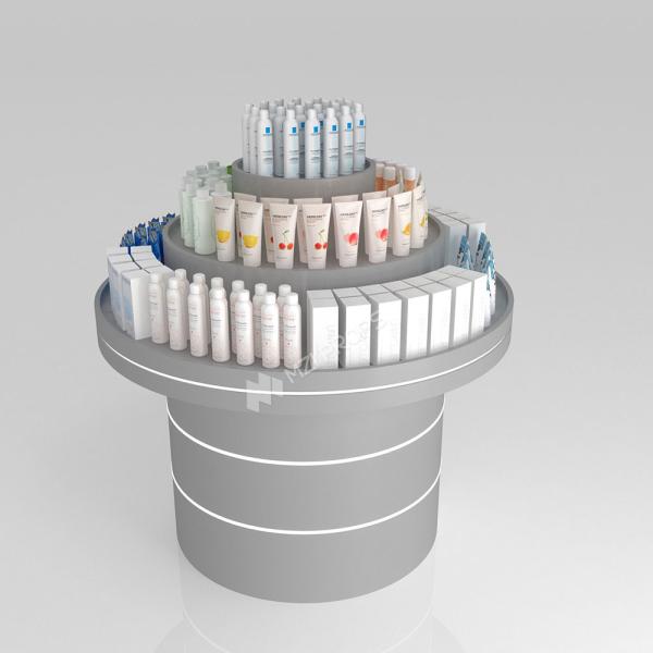 Retail Shop Display Furniture Grey Wooden Sample Island For Space-Saving Shop Counter And Cost-Effective Store Table