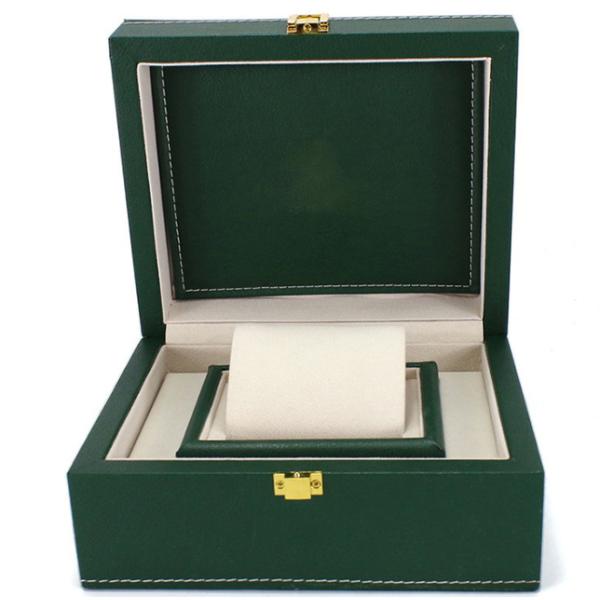 Green Custom Leather Watch Case 300x300x150mm Elegant Long Lasting