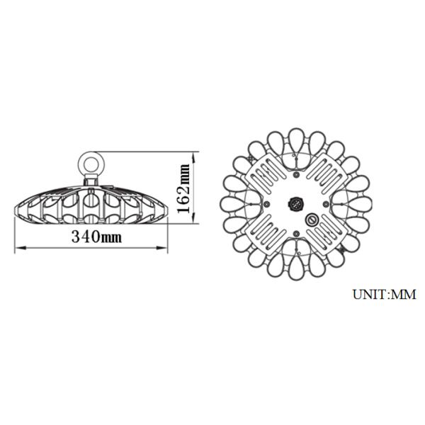 высокий свет 100W 150W 200W СИД HighBay ufo выхода 125lm/w люмена привел промышленный высокий свет залива