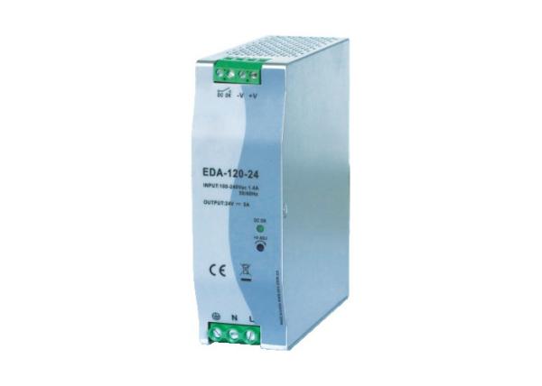 120W 47Hz - 63Hz Din Rail Switching Power Supply Short Hold Up Time EDA - 120 Series