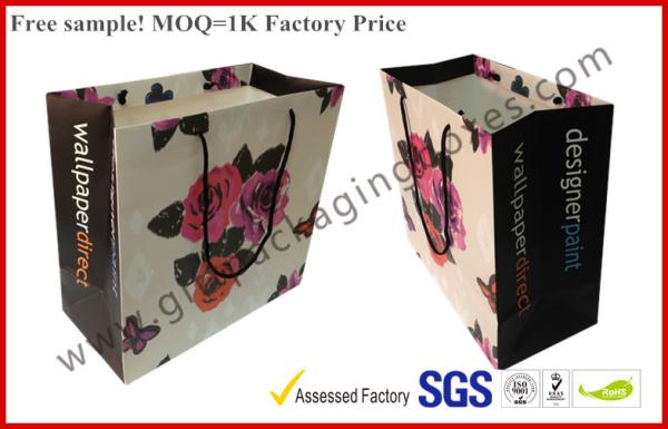 Cotton Handles Custom Paper Gift Bags , Offset Printing Paper Hand Bags