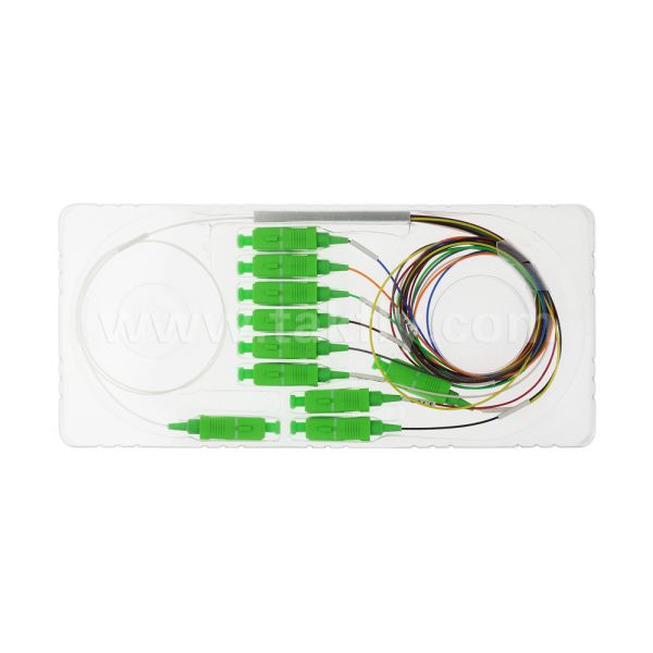 1×9 Channel PLC Splitter with 0.9mm Fiber for FTTH/FTTX Optical Distribution Networks