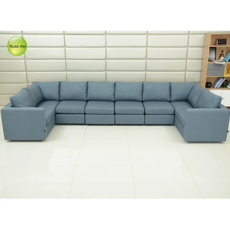 Reinforced Microfiber Corner U Shaped Sectional Modular Couches Furniture