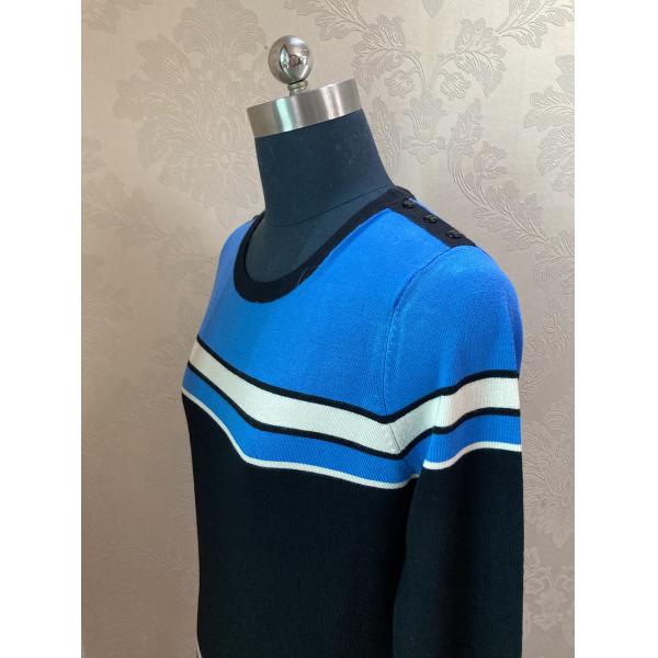 Stockpapa 2 Colors Casual Ladies Striped Sweater For Winter