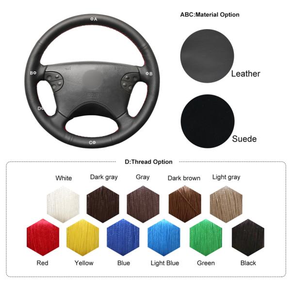 Mercedes-Benz W210 E-Class E320 2000 2001 2002 4-Spoke Wheel Cover with Blue Thread