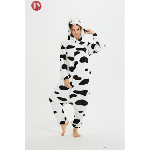 Thick Warm Flannel Adult Cow Onesie For Halloween Cosplay Super Soft Thermal