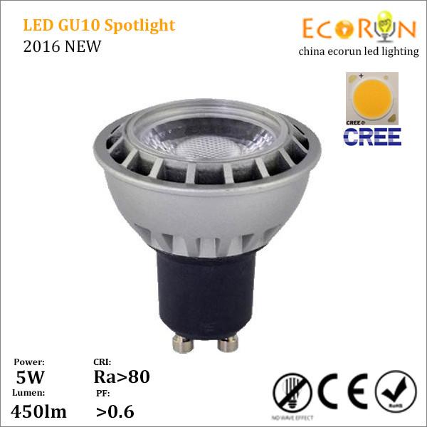 2016 new 110v 220v dimmable cree cob gu10 5w 7w led spotlight cob with ce rohs