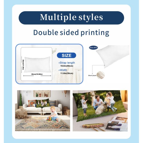 Wholesale Custom Rectangle Pillowcase Blanks Pure White Short Plush with Heat Press Print for Home or Hotel Use