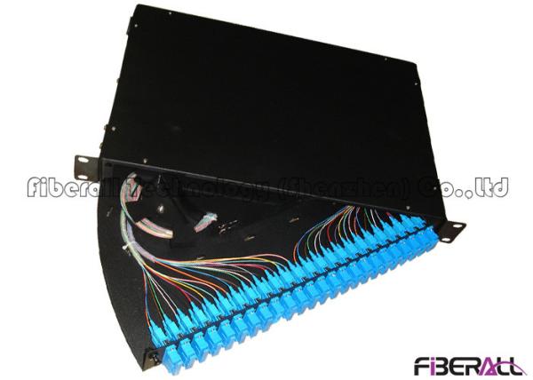 24 Port SC Fiber Patch Panel , Fiber Optic Termination Panel Rotating Out Drawer Type