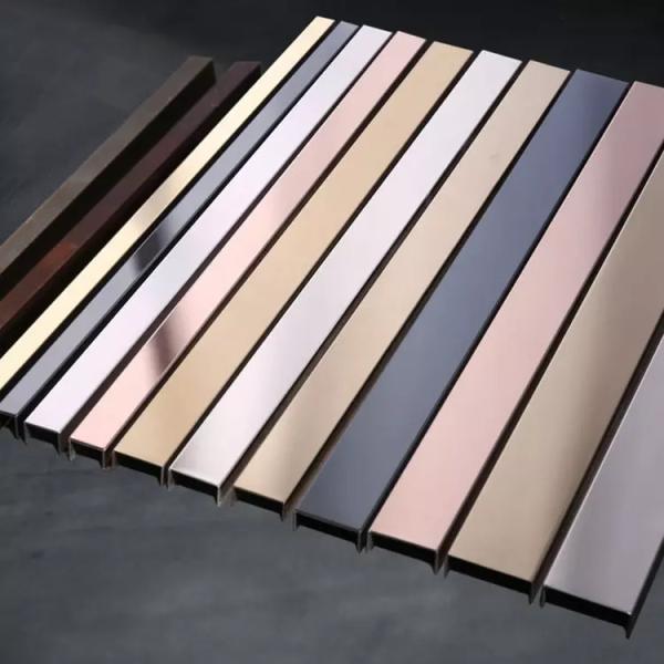Colorful Mirror Hairline Finished 304 SS Tile Trim U15 2438mm 3048mm Length