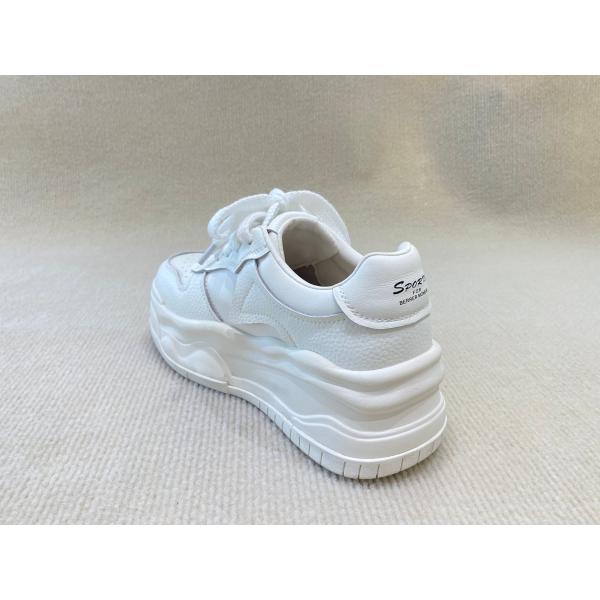 Autumn White Canvas Trainers Heightening Womens White Leather Casual Sneakers