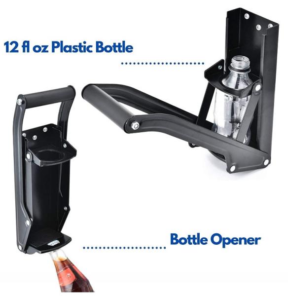 500ml Soda & Beer Easy Crush Can Crusher Wall Mounted With Bonus Item