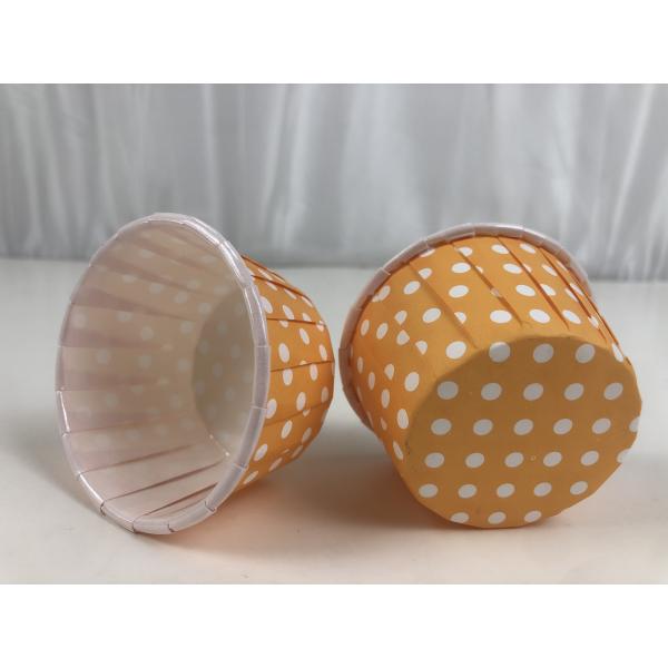 Food Grade Paper Rolled Rim Dot Muffin Cake Cups Height 4cm