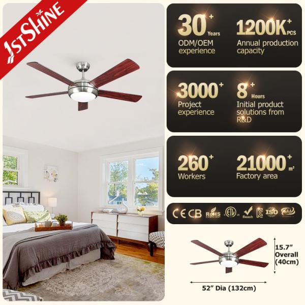 Controle remoto ROHS Ventilador de teto moderno com luz
