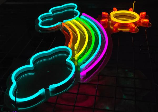 rainbow Custom neon sign led silica gel acrylic board  handmade fashion lighting