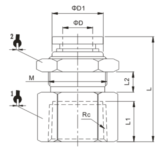 PMF Thread Nuts Female Straight One Touch Connector Pneumatic Tube Fittings