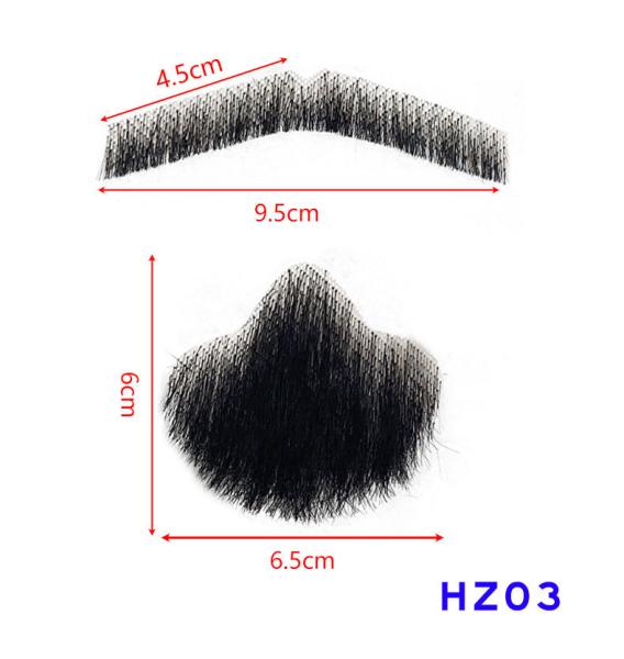 Real Hair Realistic Fake Beard and Moustache for Men Cosplay Invisible Mustache
