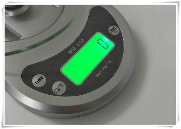 Timer Function Kitchen Weight Scale , Tempered Glass Platform Portable Food Scale