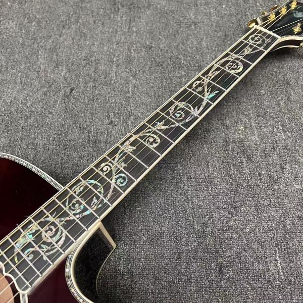 Custom Deluxe SJ200 Solid KOA Top Cutaway Jumbo Acoustic Guitar, Solid KOA Back Side, 43 Inch Gibson Style