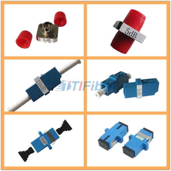 15dB SC UPC APC Fiber Optical Attenuator Female to Male Type Metal Housing