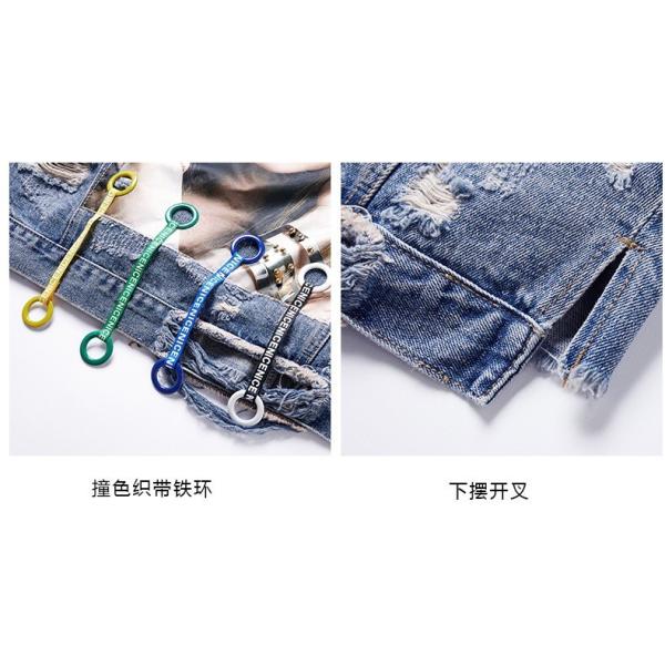 изготовленная на заказ фабрика Китай одежды напечатала дам личности куртки покрывают куртку джинсовой ткани BF свободную подходящую