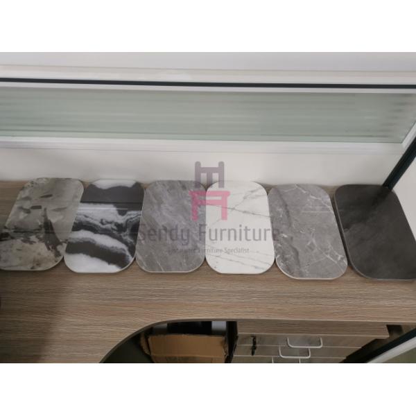 Stainless Steel Seam Unbreakable Ceramic Table Top Rose Gold 100cm Dia