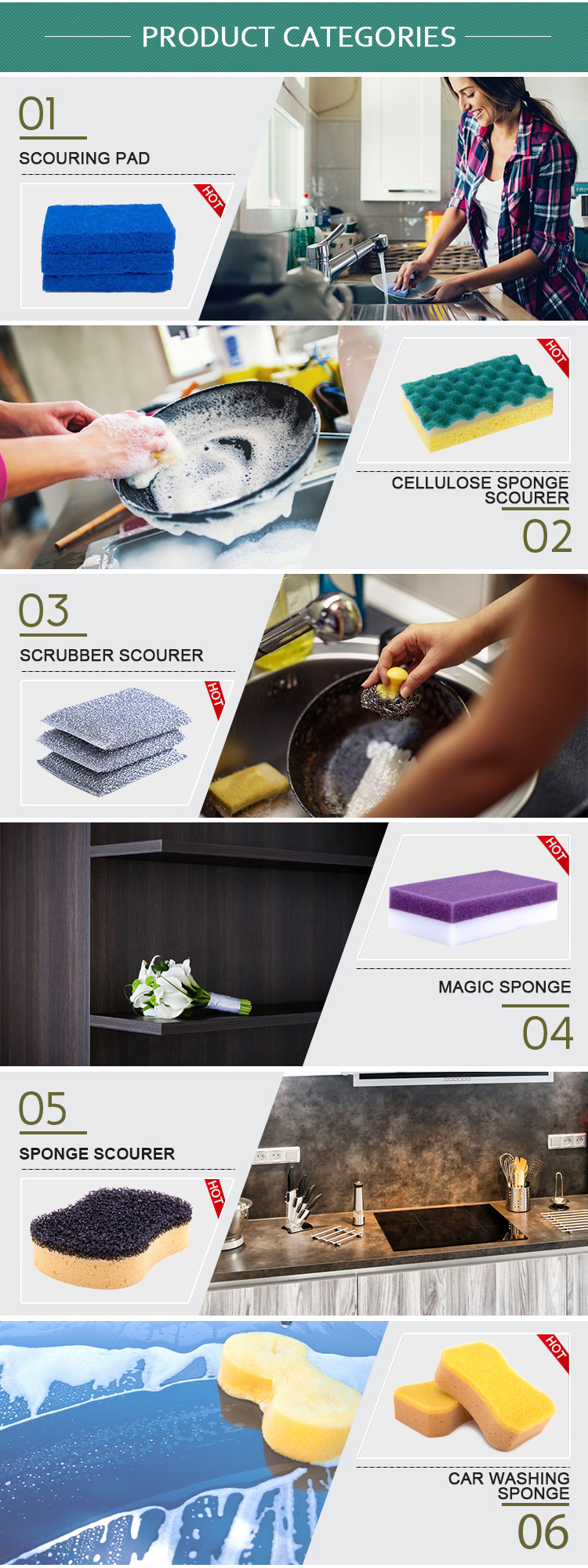 Hygienic Nylon Scouring Pad for Kitchen Cleaning