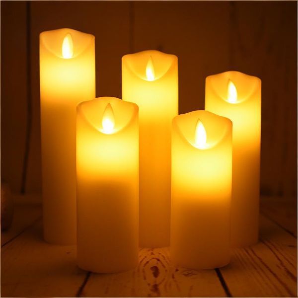 Wholesale Real Wax LED Pillar Candles with 10-Key Remote and 24 Hours Timer - Battery Operated Flameless Candles