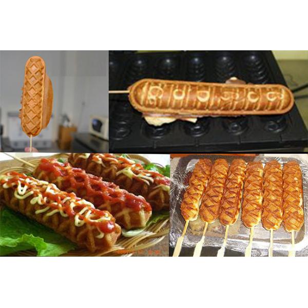 Stainless Steel 390mm 1.55Kw Hot Dog Waffle Maker