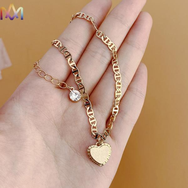 Браслет сердца регулируемых женщин выгравированный привесной