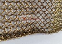 Acero inoxidable de la cortina de la malla de Chainmail del color oro para el diseño interior
