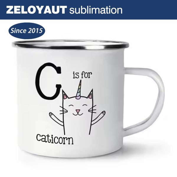 Factory Direct White Stainless Steel Enamel Cup for Sublimation Personalized Design for Promotional & Business Gifts