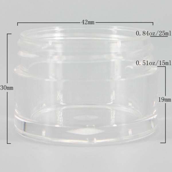 Conteneurs cosmétiques vides transparents du cylindre 25ml d'emballage crème facial