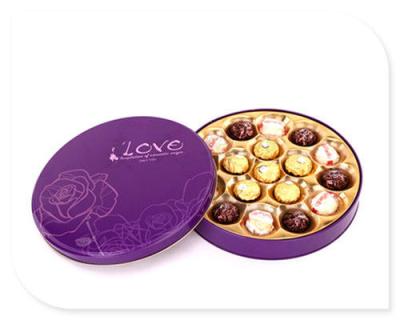 Chocolat bleu Tin Box en métal de conteneurs de bidons en gros ronds de biscuit