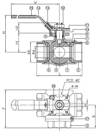 PN63 Pressure Trunnion Ball Valve 1/2