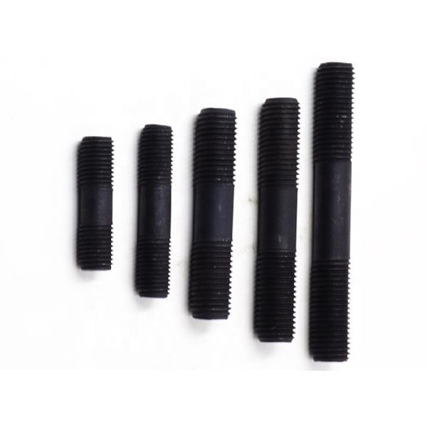 Industrial Carbon Steel Double Ended Bolts M4 - M48 With Nuts Black Color