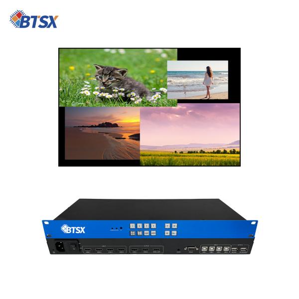 4K60 PIP Audio Video Matrix Switcher LCD KVM Multi Picture Split Processor