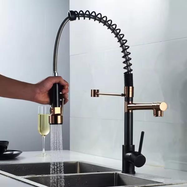 Contemporary Lizhen-Hwa.Vic Ceramic Disc Valve Core Kitchen Spring Pull Down Basin Faucet