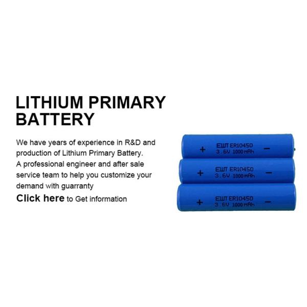 Batería de cloruro de tionilo y litio 1000mAh 3.6V ER10450
